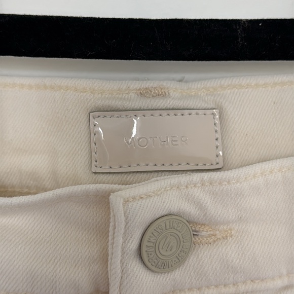 MOTHER The Vagabond Mini Fray Skirt, Cream - Size 27 - Picture 4 of 9